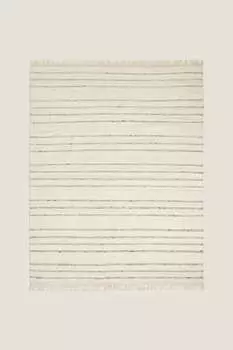 Полосатый шерстяной коврик Zara, серый