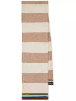 Полосатый шерстяной шарф Paul Smith, нейтральный цвет