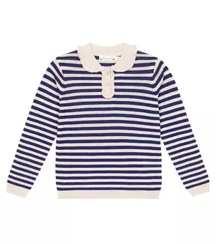 Полосатый шерстяной свитер Brynja Bonpoint, синий