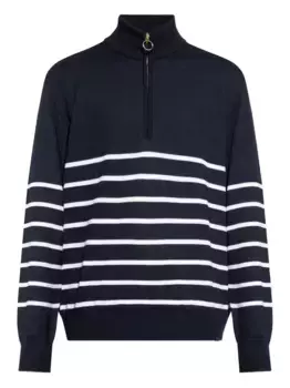 Полосатый шерстяной свитер с полумолнией Paul & Shark, синий