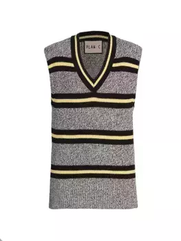 Полосатый шерстяной жилет Plan C, многоцветный