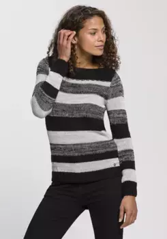 Полосатый свитер AJC великолепного полосатого дизайна, черный