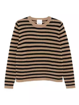 Полосатый свитер ALLUDE, коричневый