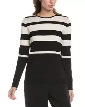 Полосатый свитер Anne Klein, белый