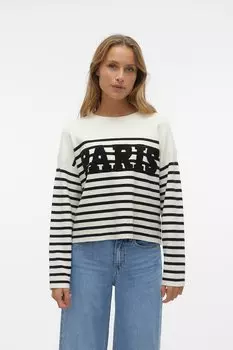 Полосатый свитер «Ария» Vero Moda, черный