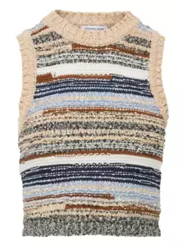 Полосатый свитер без рукавов Veronica Beard, нейтральный