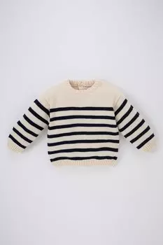 Полосатый свитер Defacto, черный