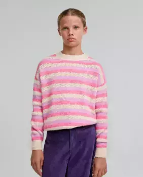 Полосатый свитер для девочки с длинными рукавами и круглым вырезом Scalpers, мультиколор