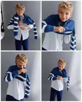 Полосатый свитер для мальчика Kids El Corte Ingls, белый