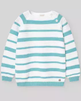 Полосатый свитер для мальчика Риас PAZ Rodrguez, бирюзовый