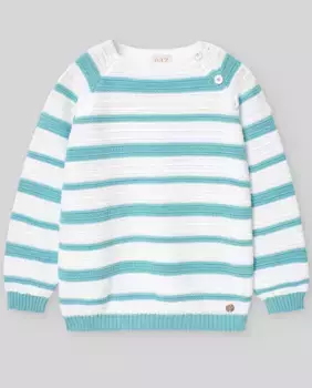 Полосатый свитер для мальчика Риас PAZ Rodrguez, бирюзовый