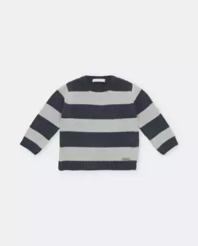 Полосатый свитер для мальчика с круглым вырезом Martn Aranda, темно-синий