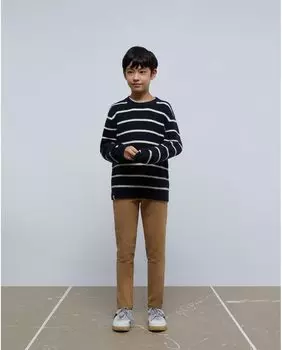 Полосатый свитер для мальчика с круглым вырезом Scalpers, черный