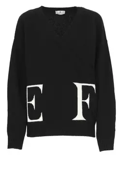 Полосатый свитер Elisabetta Franchi, черный