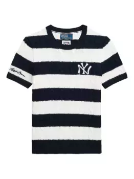 Полосатый свитер фактурной вязки POLO RALPH LAUREN, белый