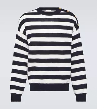 Полосатый свитер из хлопка и шерсти Valentino, мультиколор