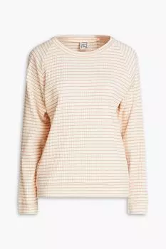 Полосатый свитер из хлопкового джерси в рубчик BASERANGE, слоновая кость