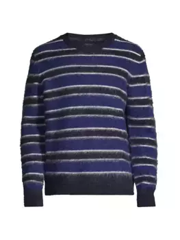 Полосатый свитер из мохера и шерсти Good Man Brand, цвет sky captain stripe