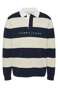 Полосатый свитер из органического хлопка Tommy Jeans, черный, светло-бежевый