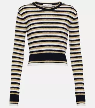 Полосатый свитер из шерсти и люрекса VALENTINO, разноцветный