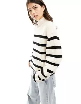 Полосатый свитер из смеси шерсти и хлопка & Other Stories со скульптурными рукавами
