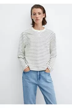 Полосатый свитер Mango, синий