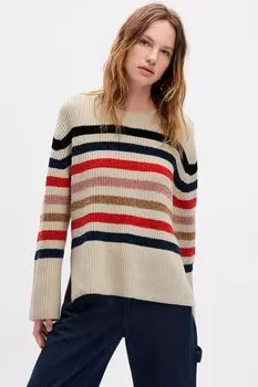 Полосатый свитер оверсайз Gap, красный