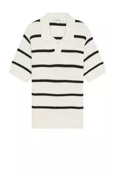 Полосатый свитер-поло Frame, black stripe