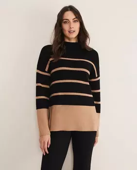 Полосатый свитер с длинными рукавами и воротником Perkins Phase Eight, мультиколор