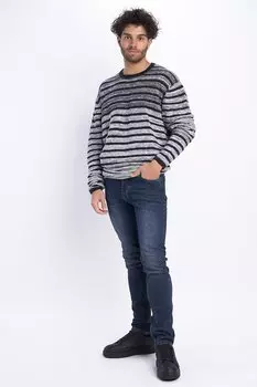 Полосатый свитер с длинными рукавами Timeout, белый