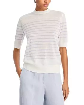 Полосатый свитер с короткими рукавами Fabiana Filippi, белый