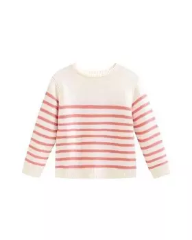 Полосатый свитер с круглым вырезом Dadati, розовый