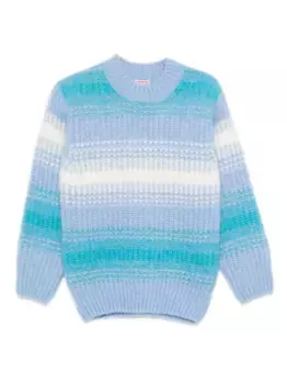 Полосатый свитер с круглым вырезом KENZO, синий