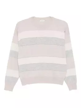 Полосатый свитер с круглым вырезом Peserico, нейтральный