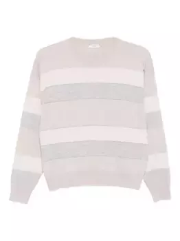 Полосатый свитер с круглым вырезом Peserico, нейтральный