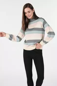 Полосатый свитер с низким воротником Colin'S, розовый