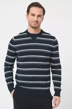 Полосатый свитер с овальным вырезом Esprit, белый