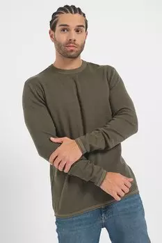 Полосатый свитер с овальным вырезом Esprit, зеленый