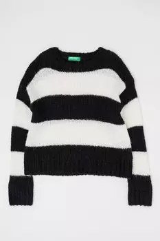 Полосатый свитер с овальным вырезом United Colors Of Benetton, черный