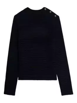 Полосатый свитер с пуговицами Zadig&Voltaire, черный