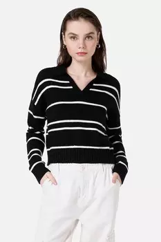 Полосатый свитер со шпицем Colin'S, черный