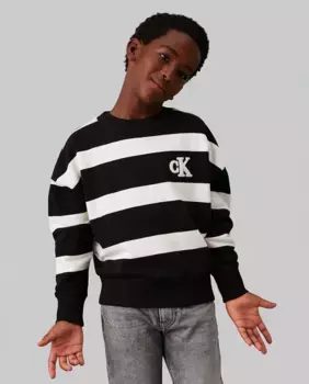 Полосатый свитшот для мальчика Calvin Klein, черный
