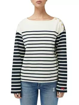 Полосатый топ Bardot Rag & Bone, цвет Ivory Stripe