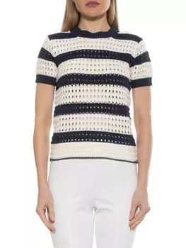 Полосатый топ chloe крючком Alexia Admor Navy ivory
