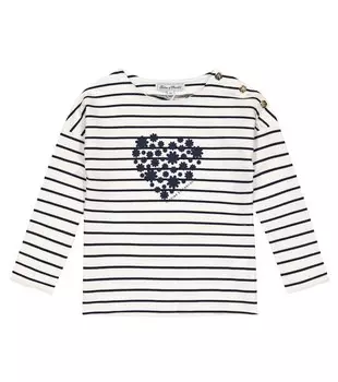 Полосатый топ из смесового хлопка Tartine et Chocolat, разноцветный