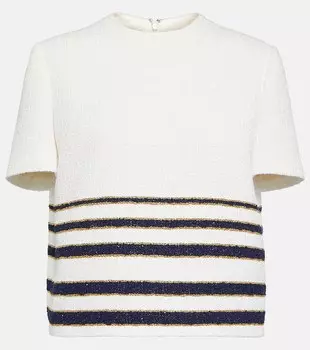 Полосатый топ из смесового хлопка VALENTINO, разноцветный