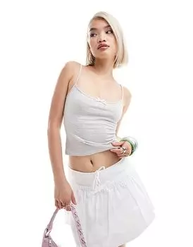 Полосатый топ-комбинезон barlyn серого и белого цвета Motel