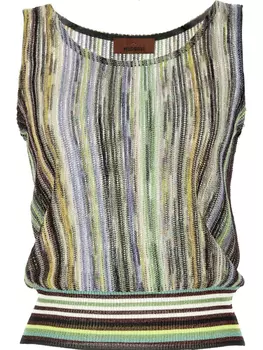 Полосатый топ Missoni из ламе, зеленый