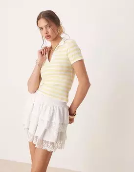 Полосатый топ-поло Miss Selfridge