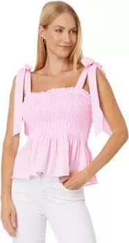Полосатый топ Rivera со сборками Lilly Pulitzer, цвет Havana Pink Seersucker Stripe